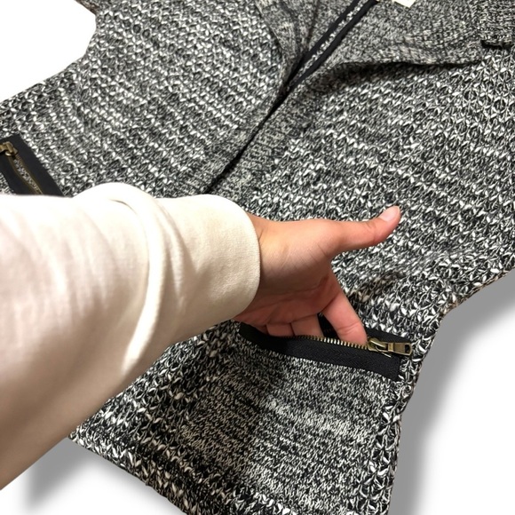 Cartonnier Anthropologie Black White Cream Knitted Open Blazer Cardigan Large - Picture 4 of 10